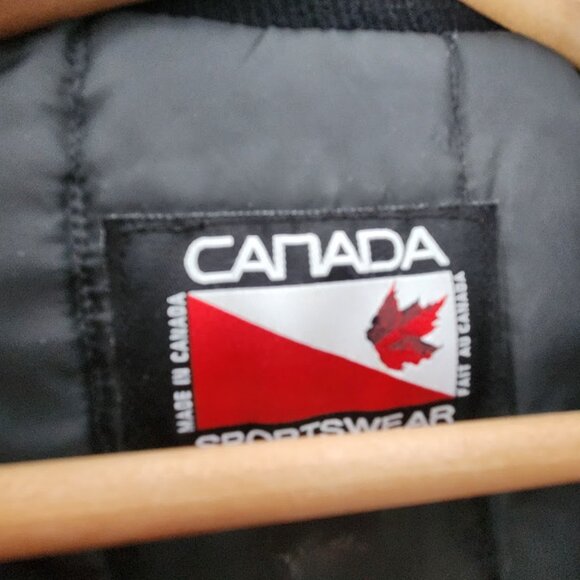 Men's Melton and Leather Bomber Jacket - Picture 3 of 3